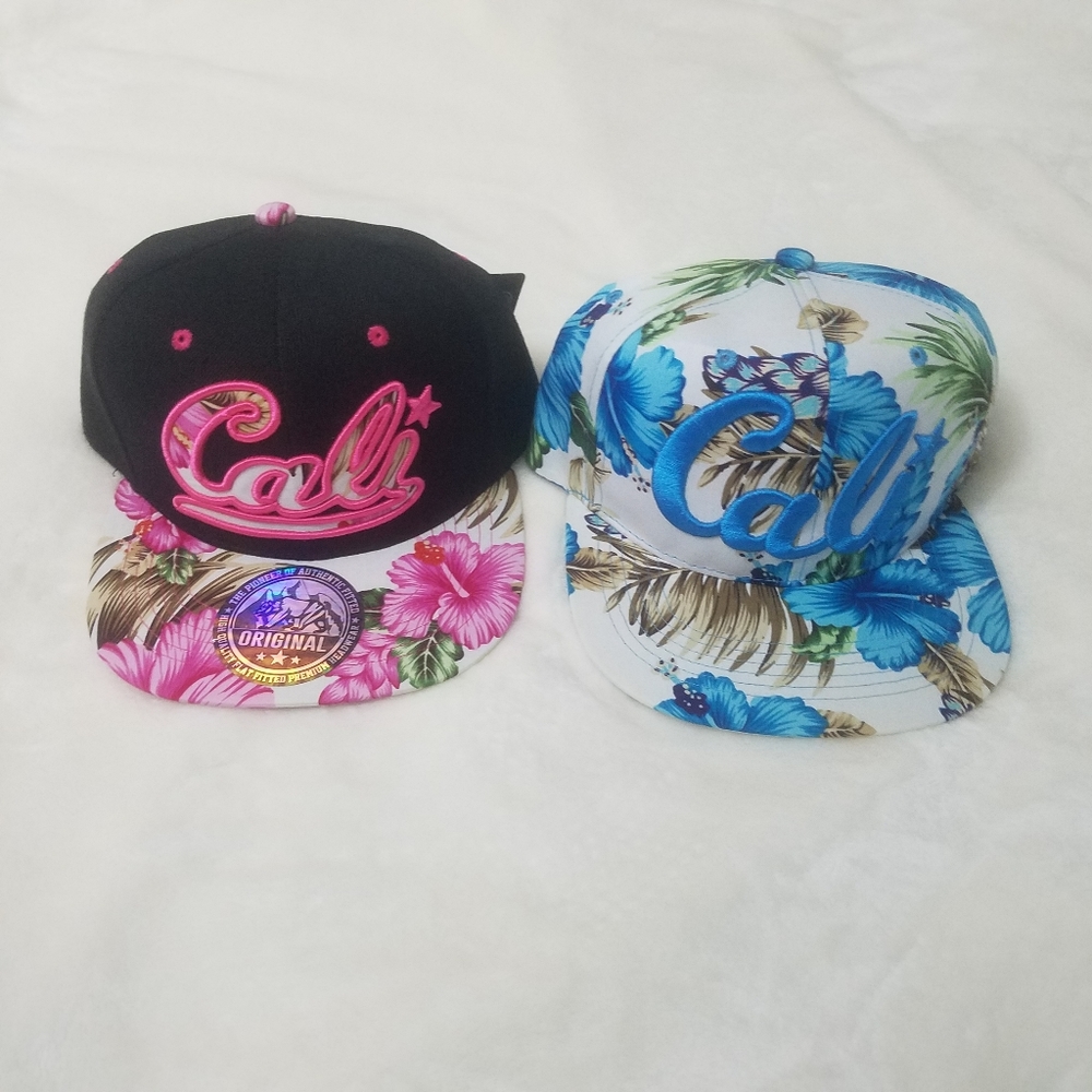 Lot of 2 - Cali Tropical Snapback Hats